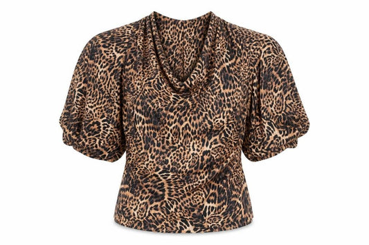 Marks and Spencer Women's Brown Animal Print One Shoulder Top