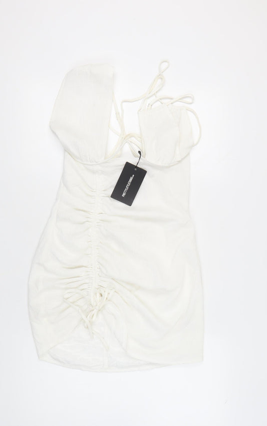 PrettyLittleThing Women’s White Bodycon Dress Size 12