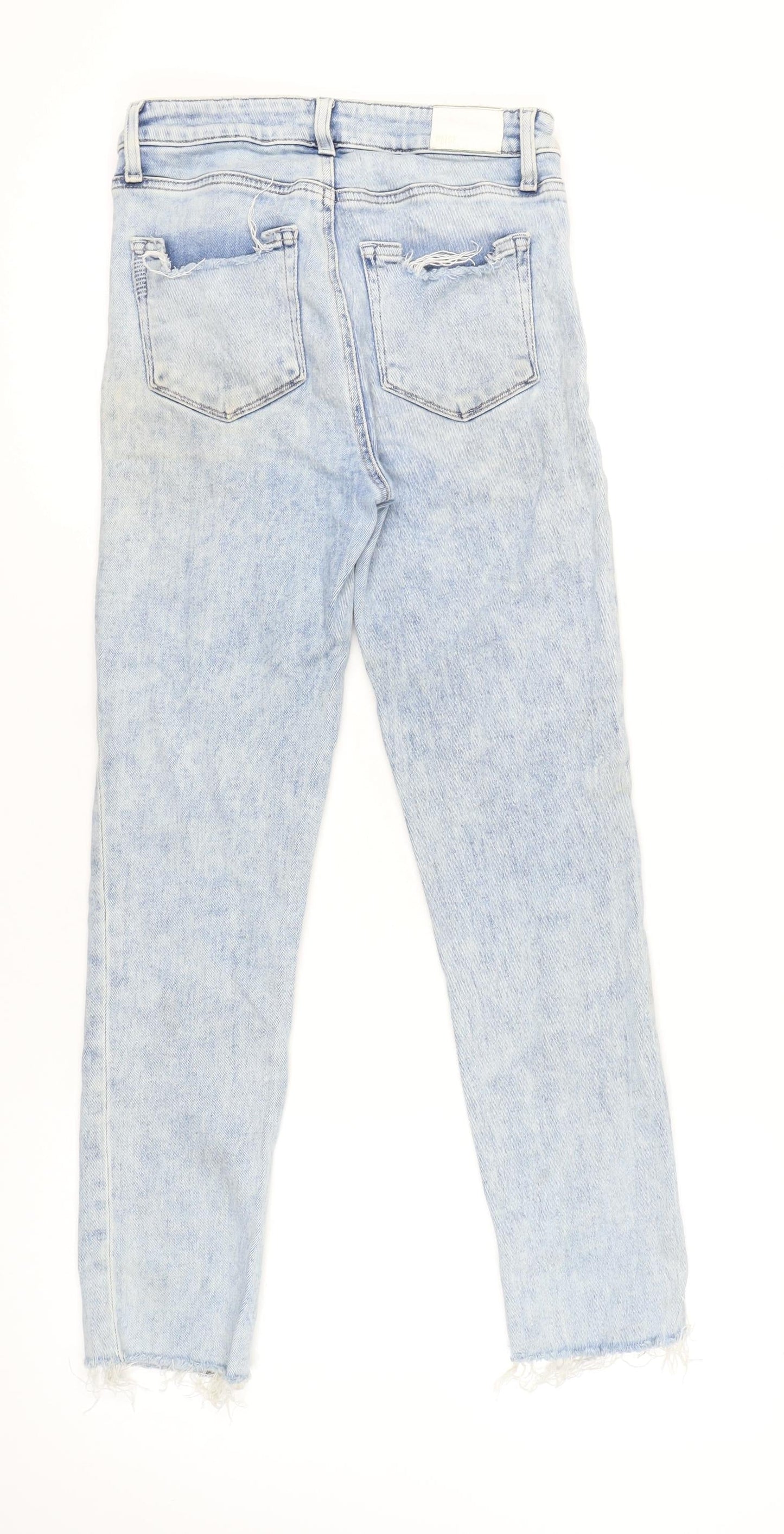 Paige Women's Blue Slim Fit Distressed Jeans Size 27