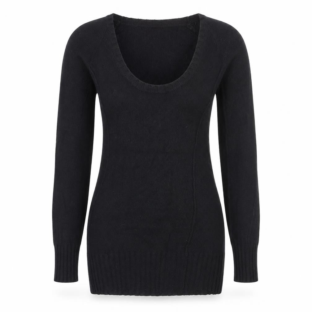 ICHI Women's Black Scoop Neck Pullover Jumper - Size S