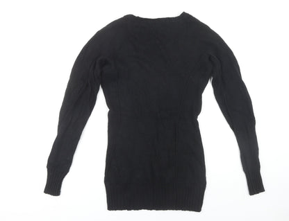 Back view of ICHI Women's Black Scoop Neck jumper -, size S