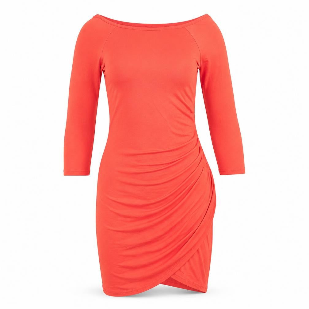 Boohoo Women's Orange Off Shoulder Dress, Size 10