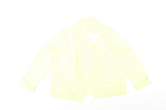 BHS Women's Yellow Open Front Cardigan, Size 18, Spring Casual