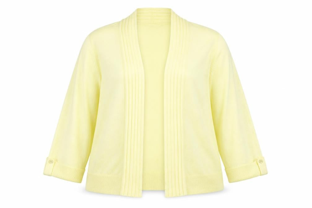 BHS Women's Yellow Open Front Cardigan, Size 18, Spring Casual