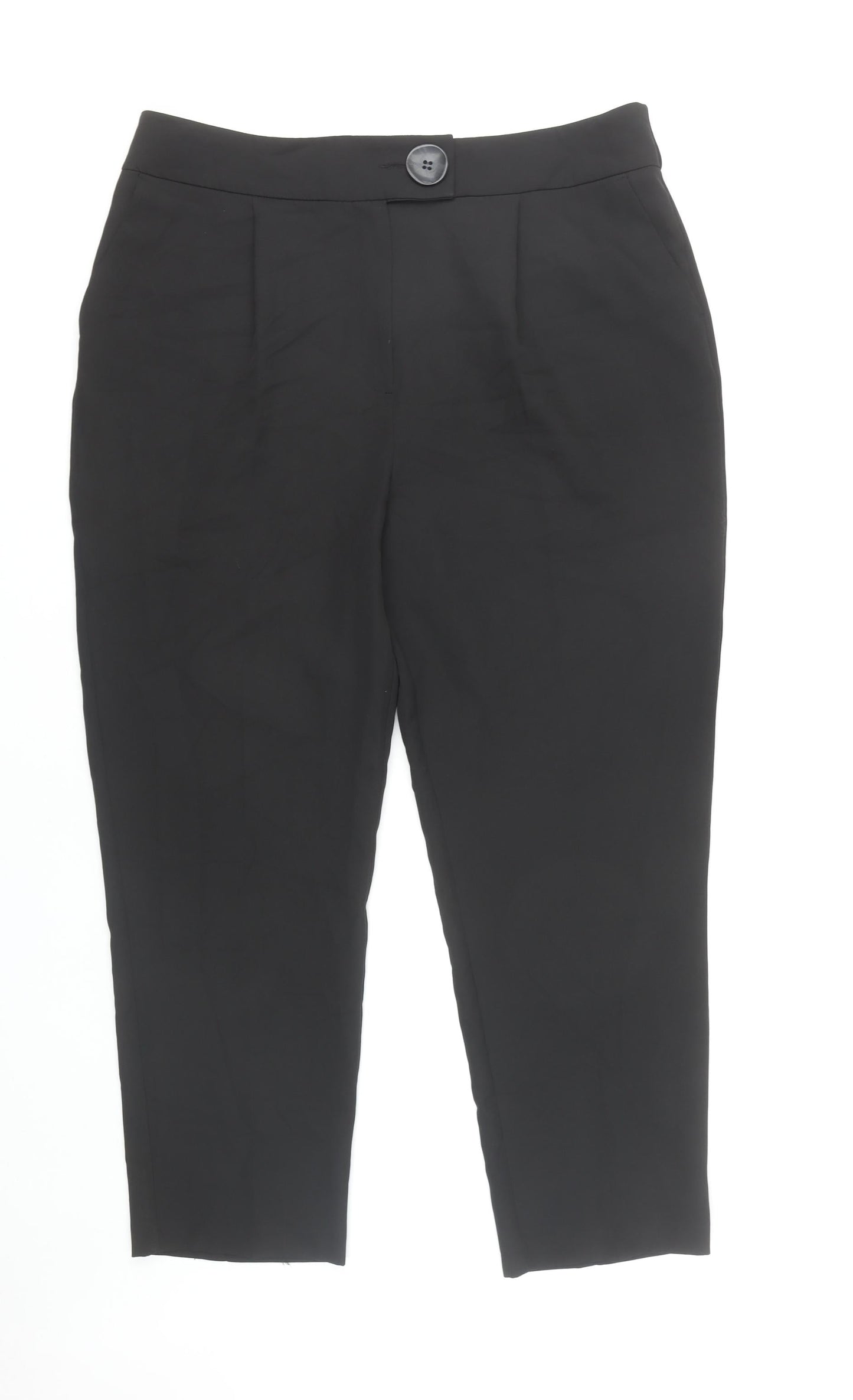 Peacocks Women's Black Regular Fit Trousers, Size 16