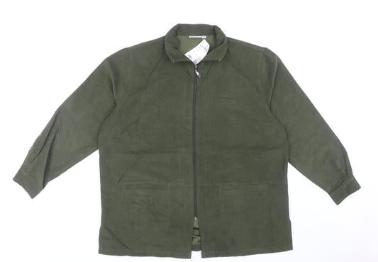 Avitano Women's Green Mid-Length Zip Jacket, Size 16