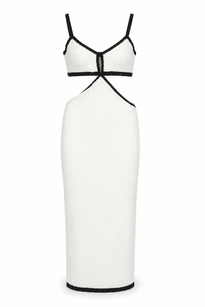 PRETTYLITTLETHING Women’s Ivory Strappy Knit Dress S