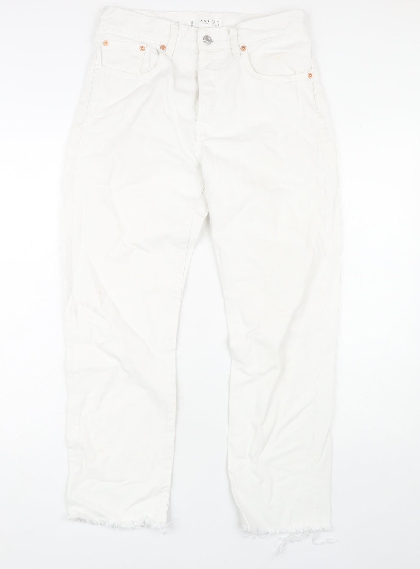 MNG Women's White Straight Jeans Size 8