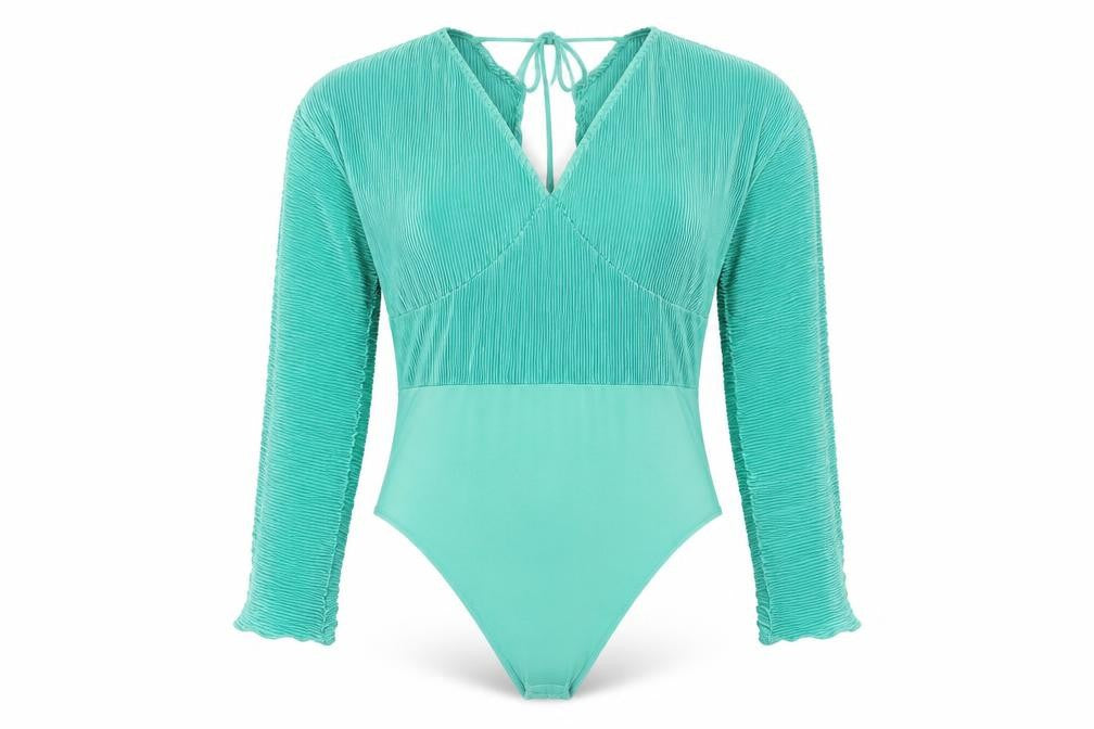 Boohoo Women's Green Plus Size Bodysuit, UK 26