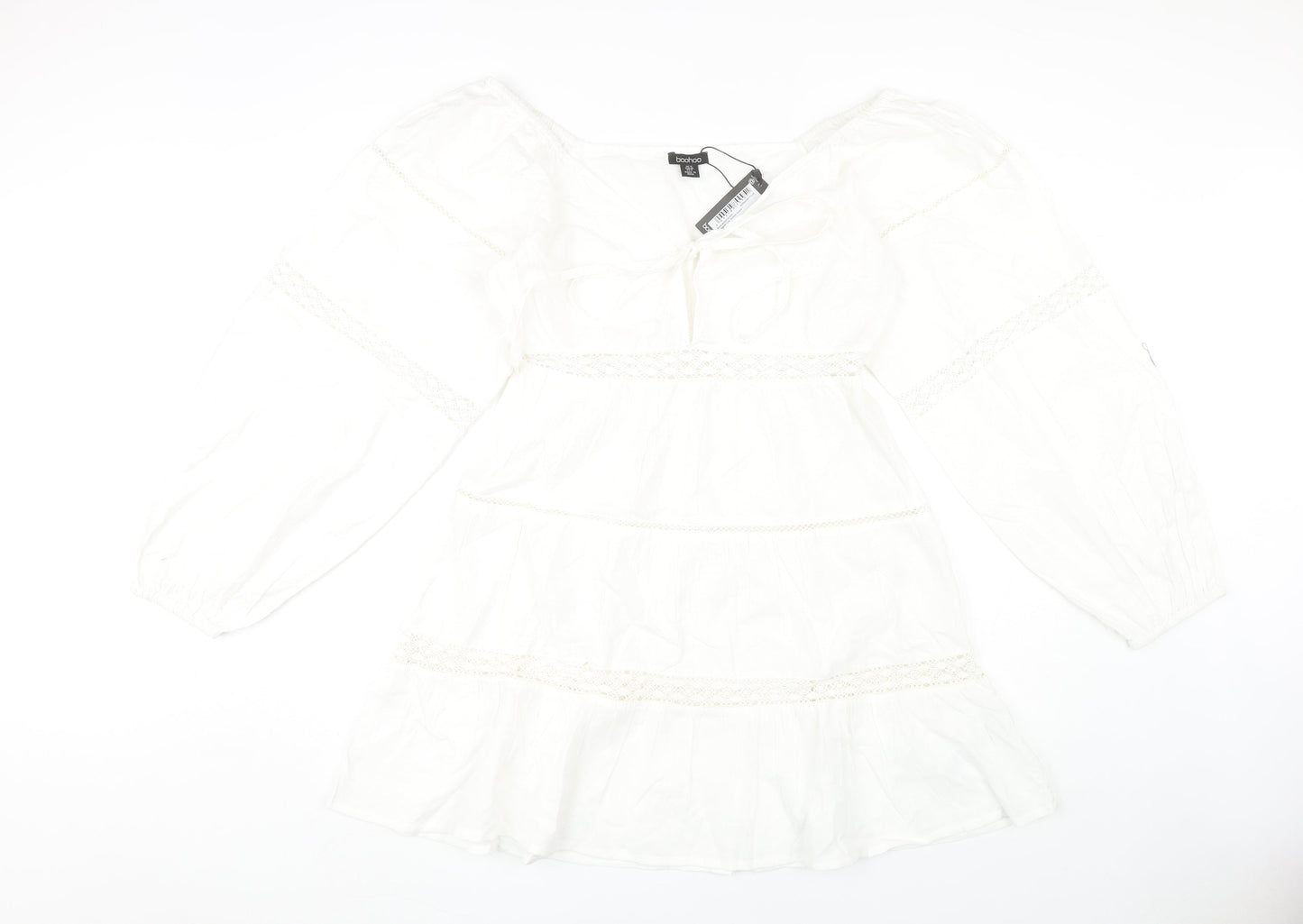 Boohoo Women's White Off Shoulder Dress Size 12