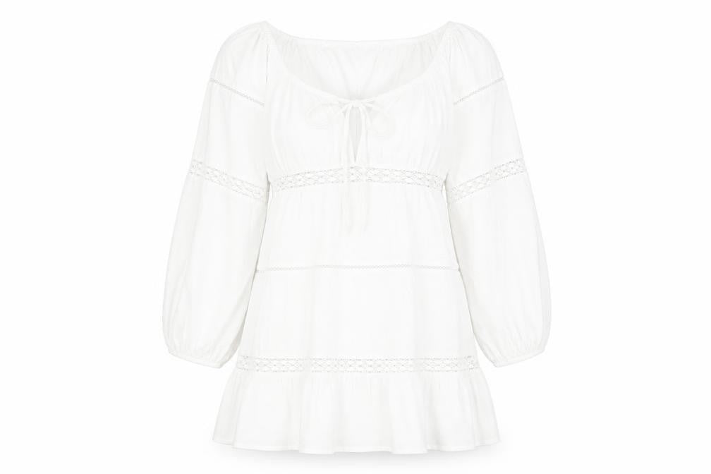 Boohoo Women's White Off Shoulder Dress Size 12