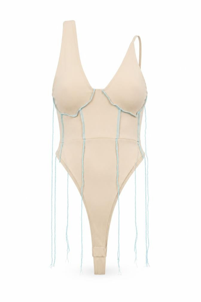 PrettyLittleThing Women's Beige Bodysuit Size 10