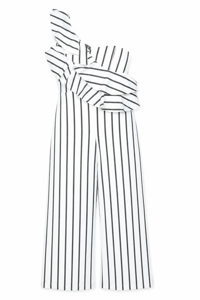Stylewise Women's Striped Wide-Leg Jumpsuit Size 10