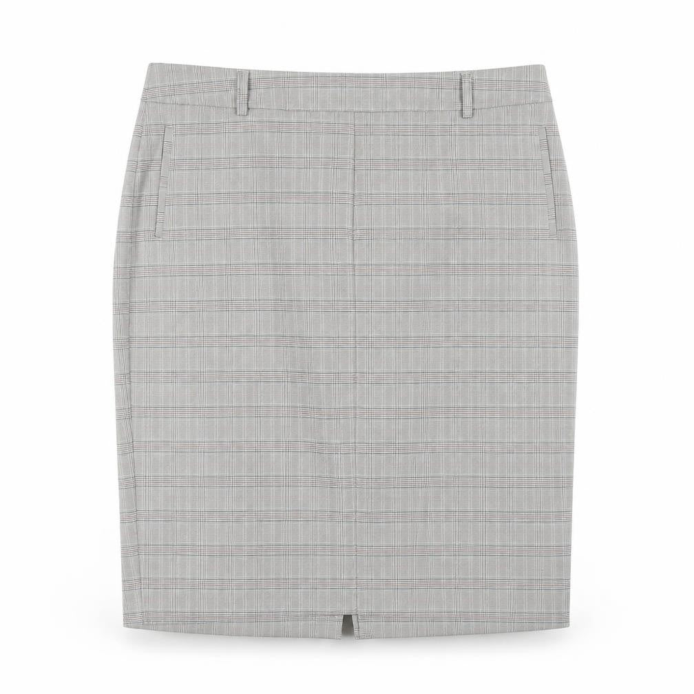 Marks & Spencer Grey Checked Pencil Skirt Size 22