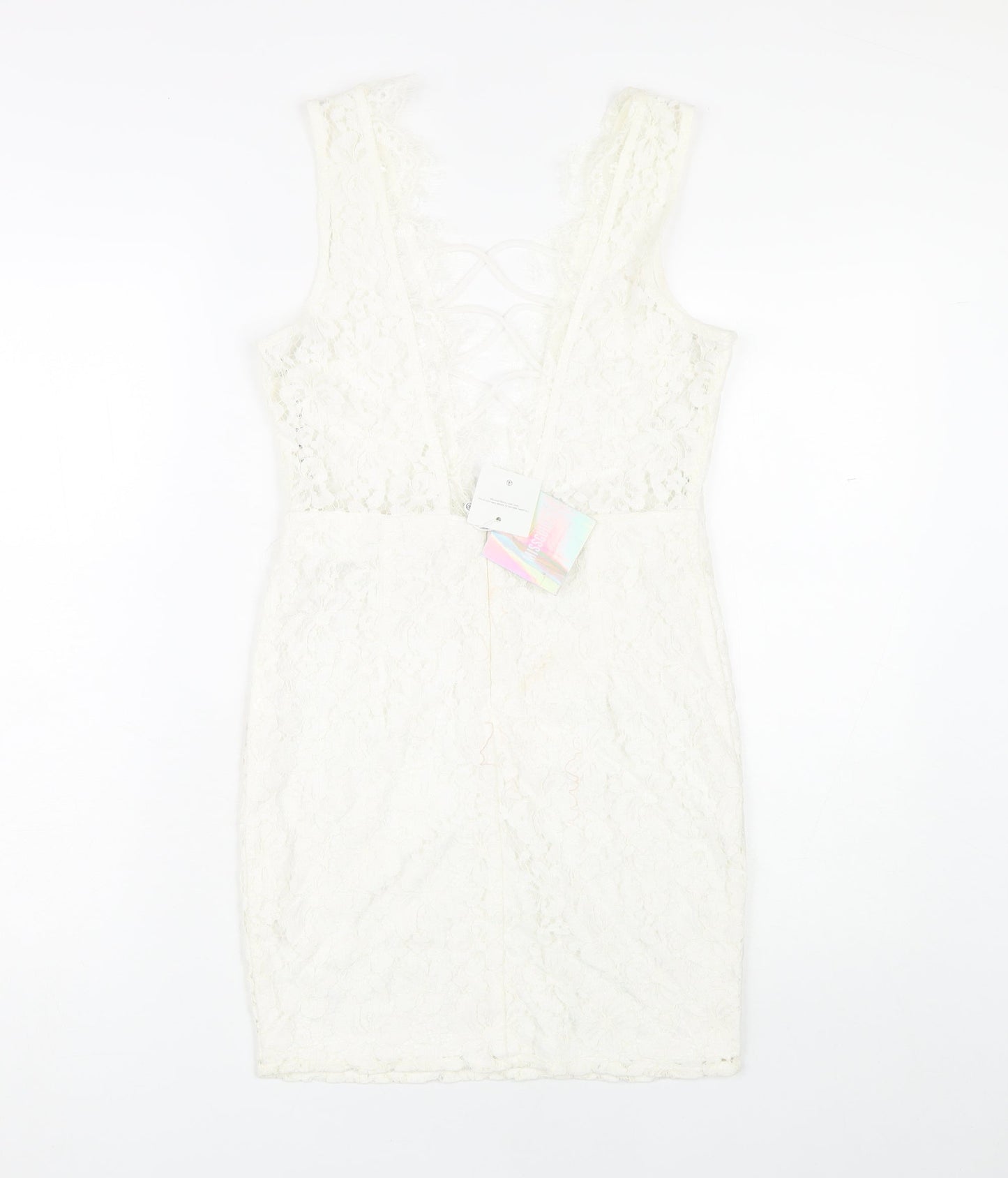Missguided Womens Ivory Short Sheath Dress Size 8
