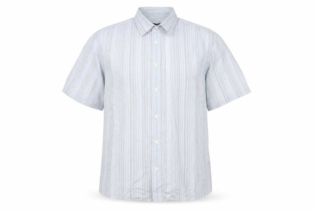 Jasper Conran Men's Blue Striped Short Sleeve Shirt L