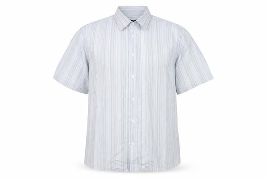 Jasper Conran Men's Blue Striped Short Sleeve Shirt L
