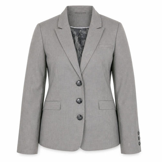 Long Tall Sally Womens Grey Suit Jacket, Size 14, Herringbone