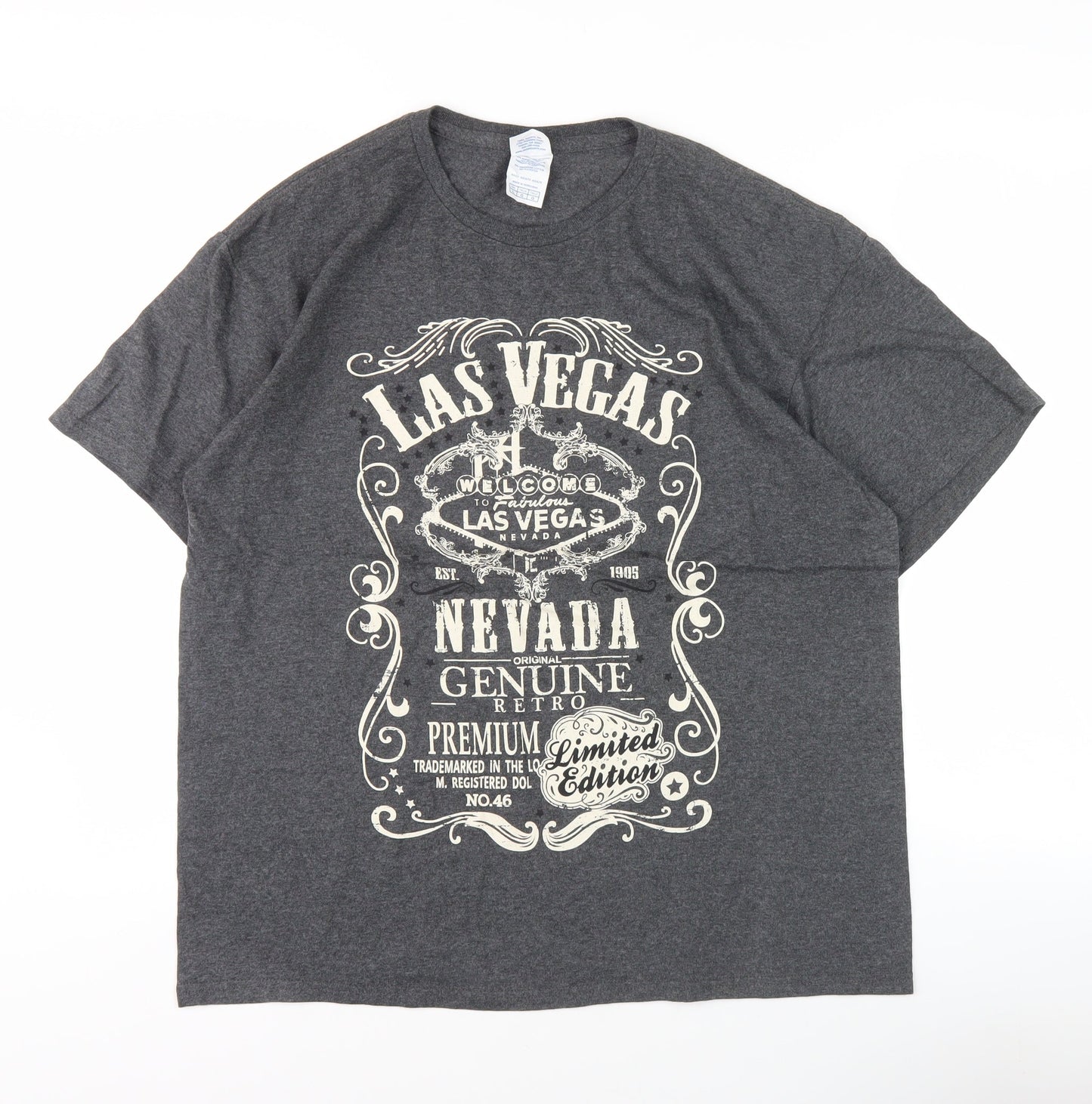 Delta Pro Weight Men's Grey Retro Graphic T-Shirt L