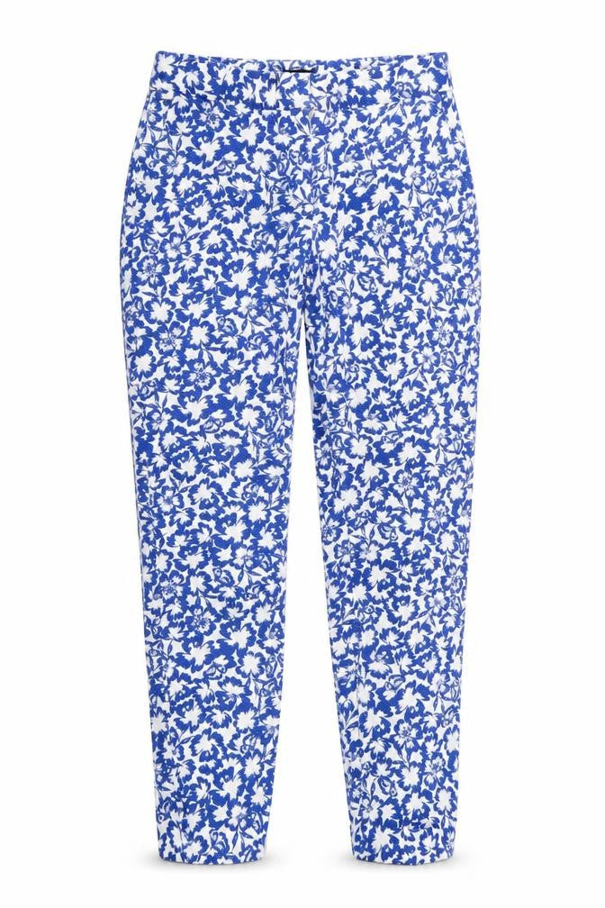 Warehouse Women's Blue Floral Trousers Size 10
