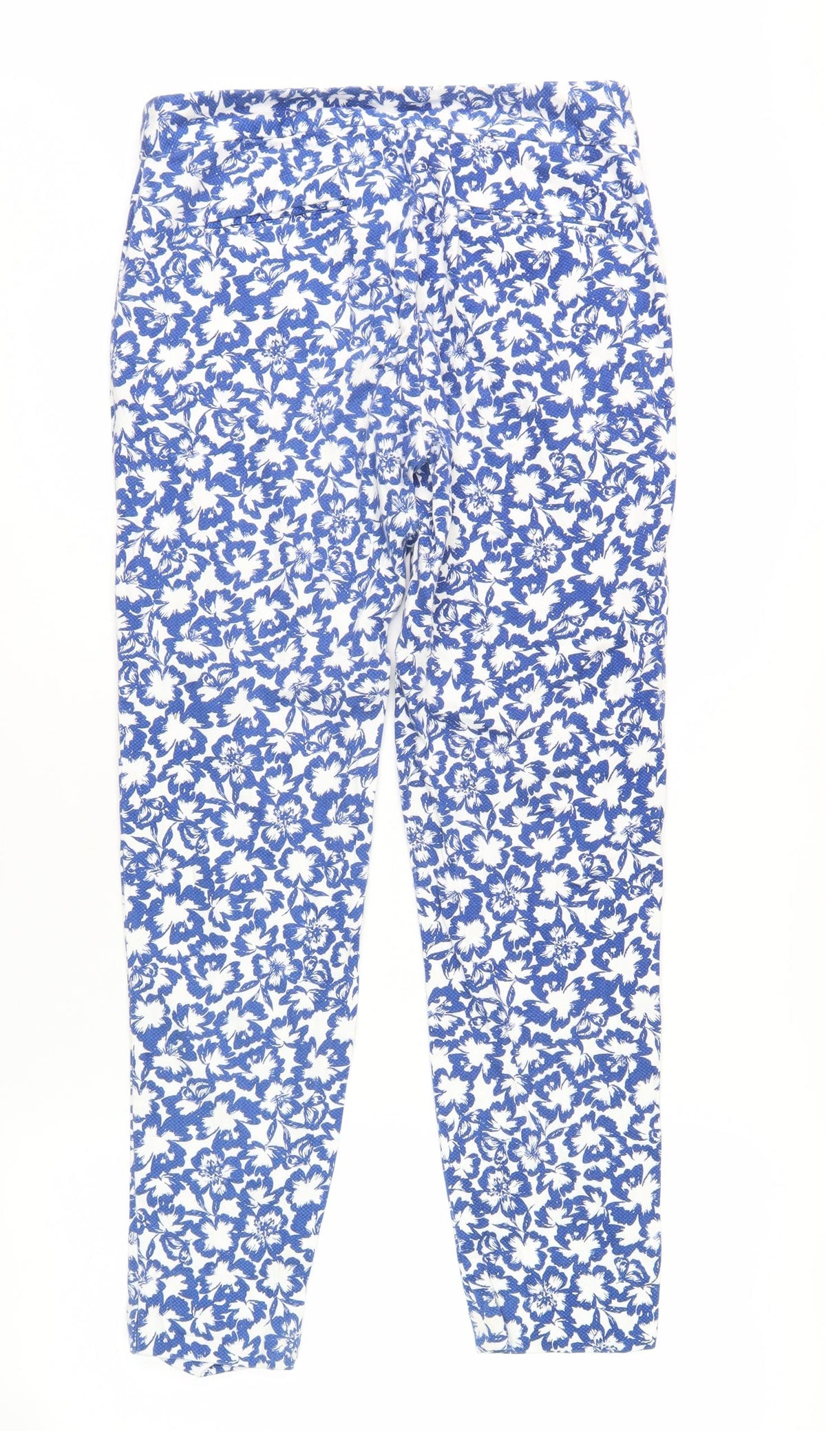 Warehouse Women's Blue Floral Trousers Size 10