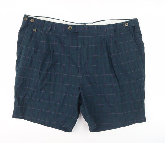 Oakman Men's Blue Check Chino Shorts Size 48