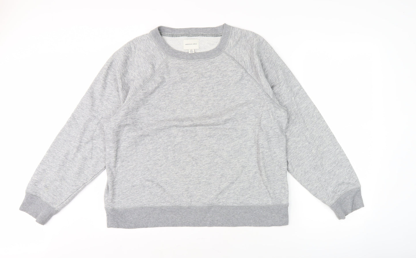 American Eagle Men's Grey Pullover Sweatshirt L