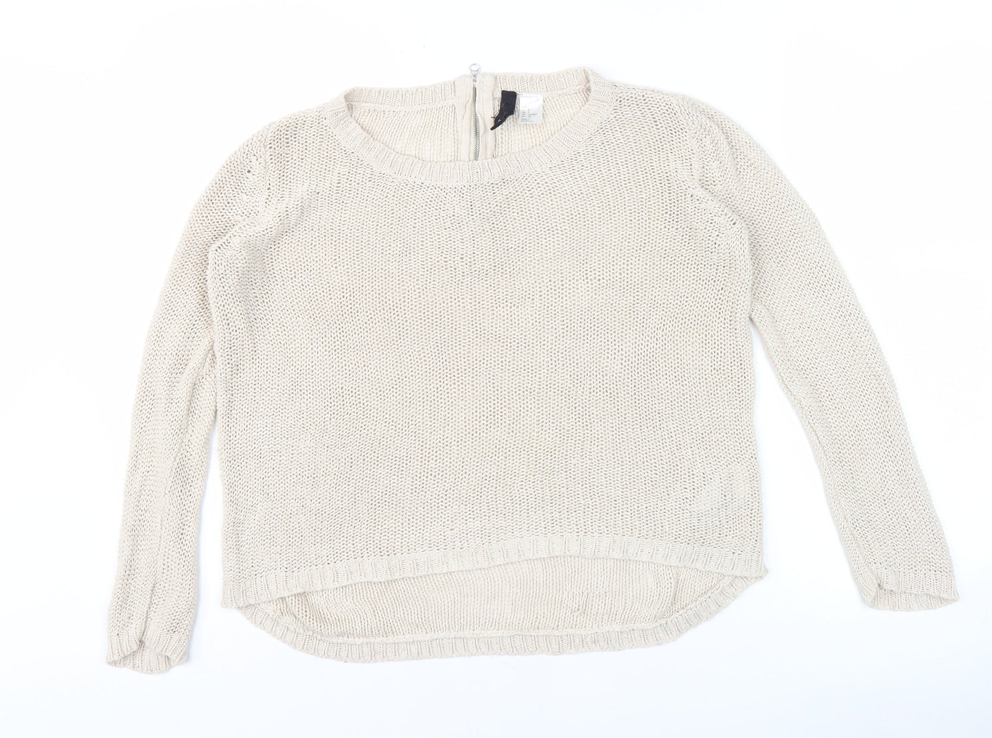 Divided Women's Beige Full Zip Jumper, S, Casual Elegance