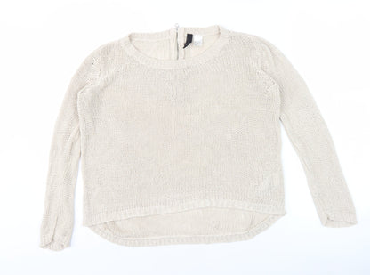 Divided Women's Beige Full Zip Jumper, S, Casual Elegance
