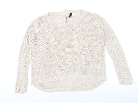 Divided Women's Beige Full Zip Jumper, S, Casual Elegance