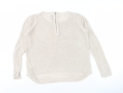 Divided Women's Beige Full Zip Jumper, S, Casual Elegance