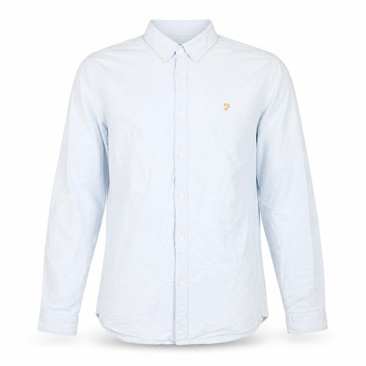 Farah Men's Blue Slim Fit Long Sleeve Shirt S