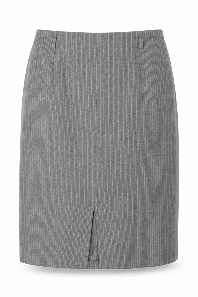 Design Essentials Women's Grey Striped Pencil Skirt