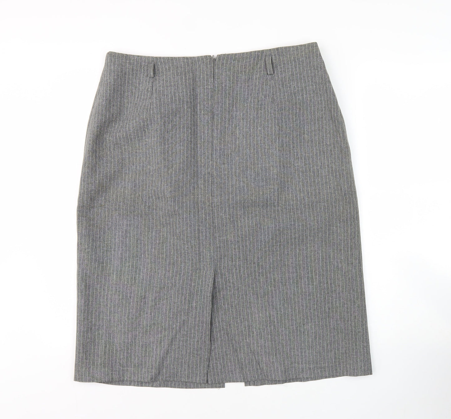 Design Essentials Women's Grey Striped Pencil Skirt