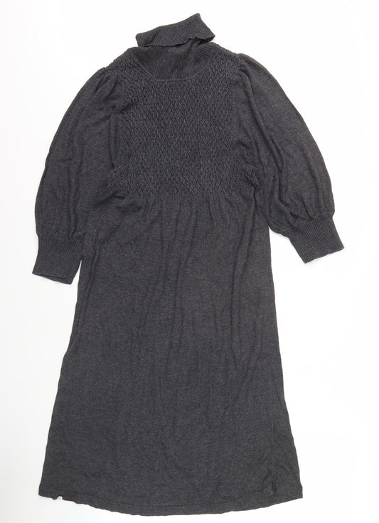Studio Women's Grey Jumper Dress XS Long Sleeve