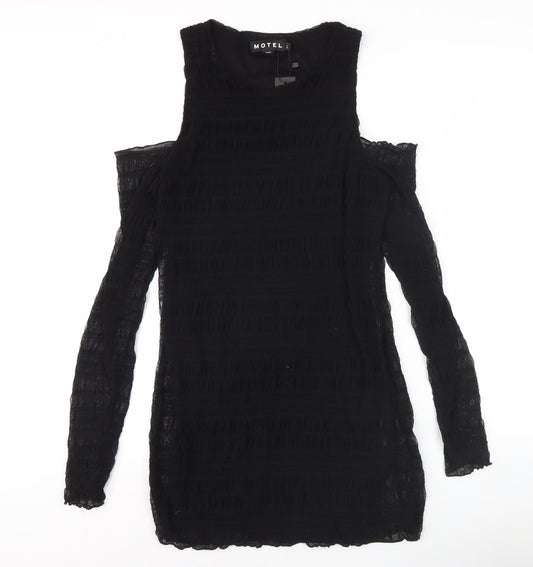 Motel Women's Black Bodycon Dress L Long Sleeve