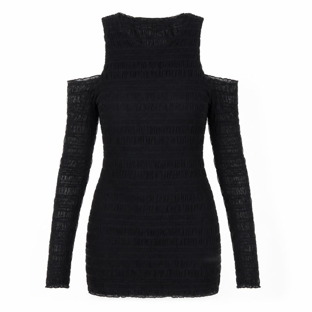 Motel Rocks Women's Black Bodycon Dress L Long Sleeve