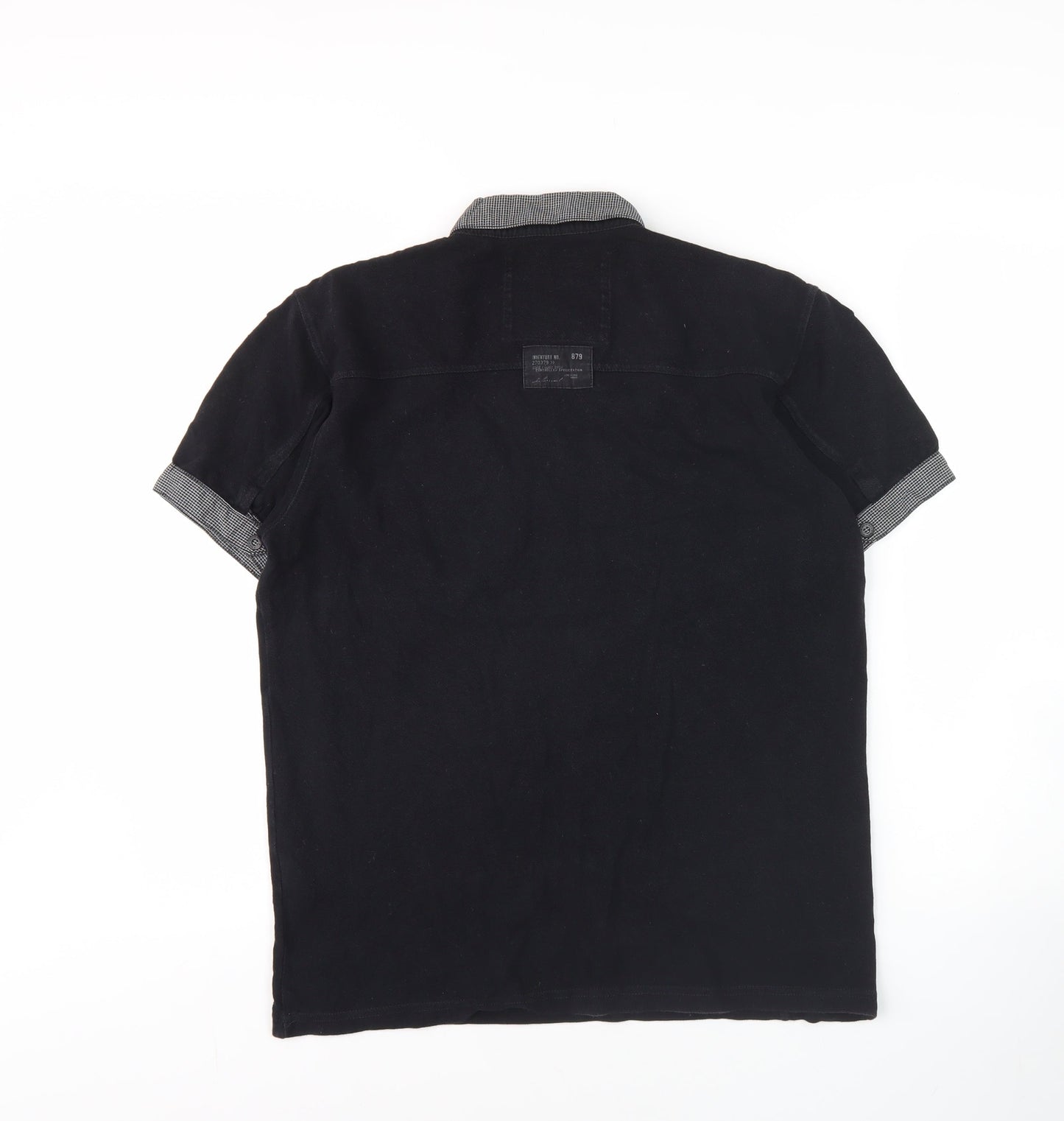 Next Men's Black Polo Shirt Medium Short Sleeve Casual