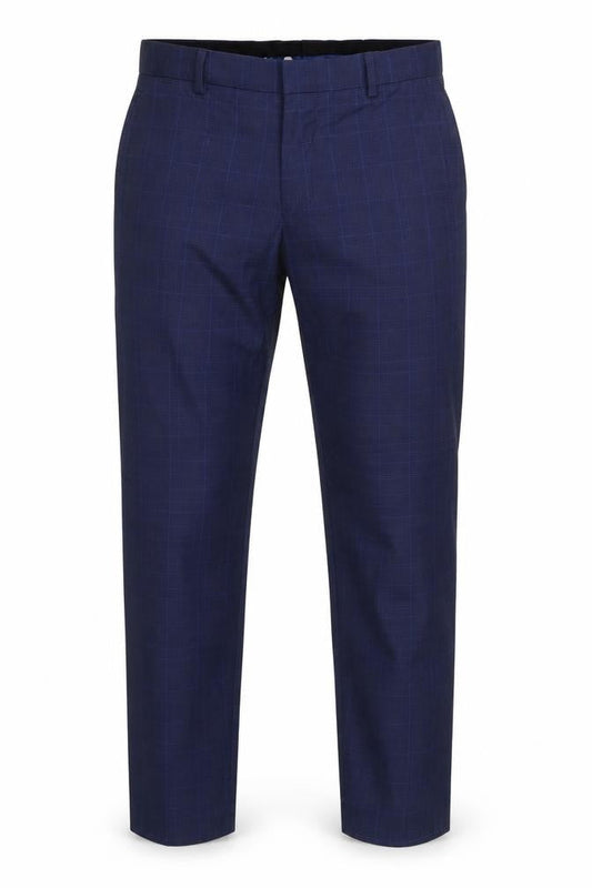 Ben Sherman Men's Blue Check Trousers 30R