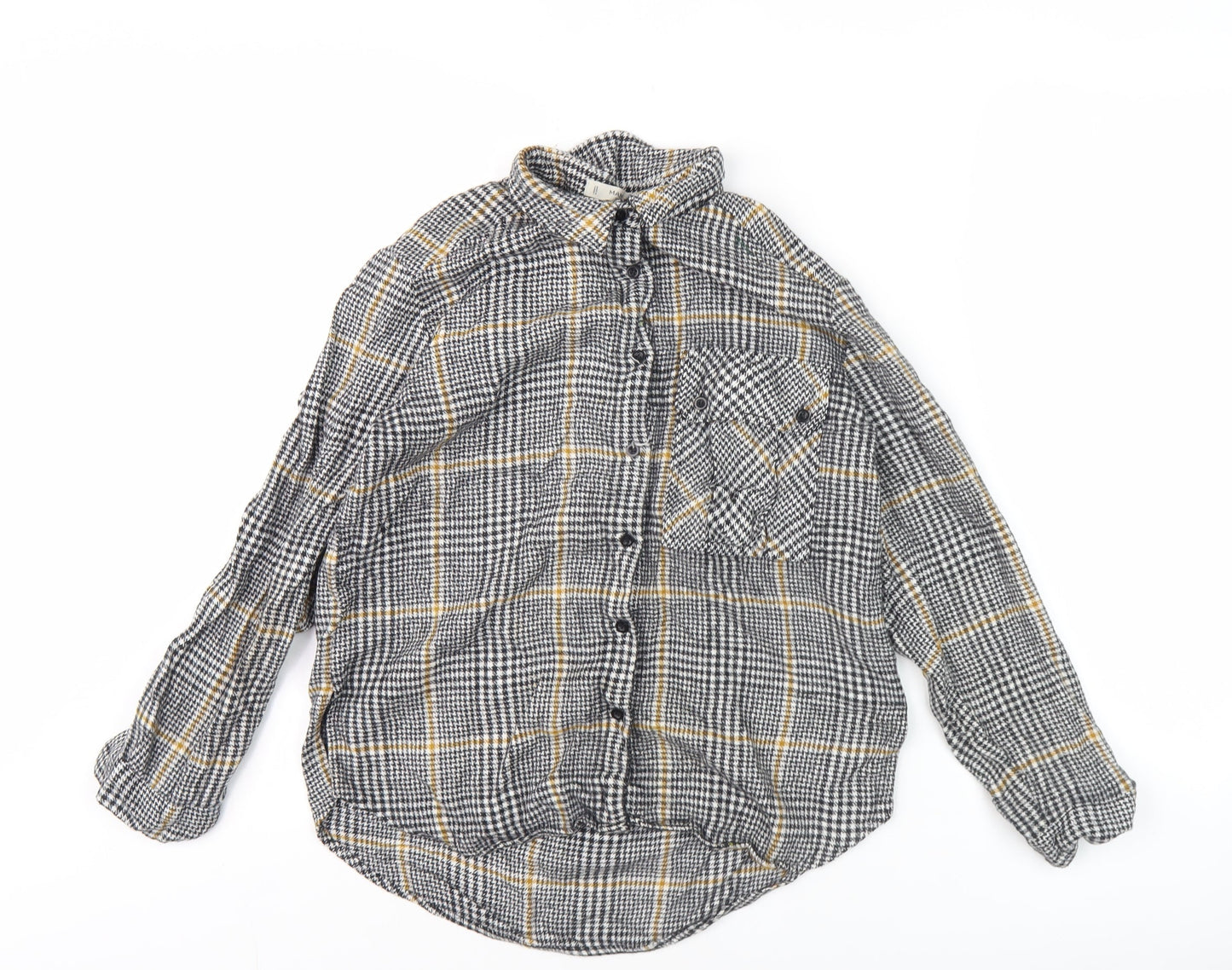 Mango Women's Multicoloured Check Button-Up Shirt S