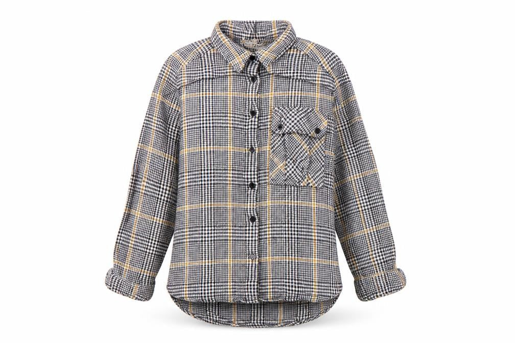 Mango Women's Multicoloured Check Button-Up Shirt S
