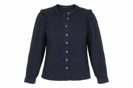 Marks and Spencer Women's Blue Button-Up Shirt Size 10