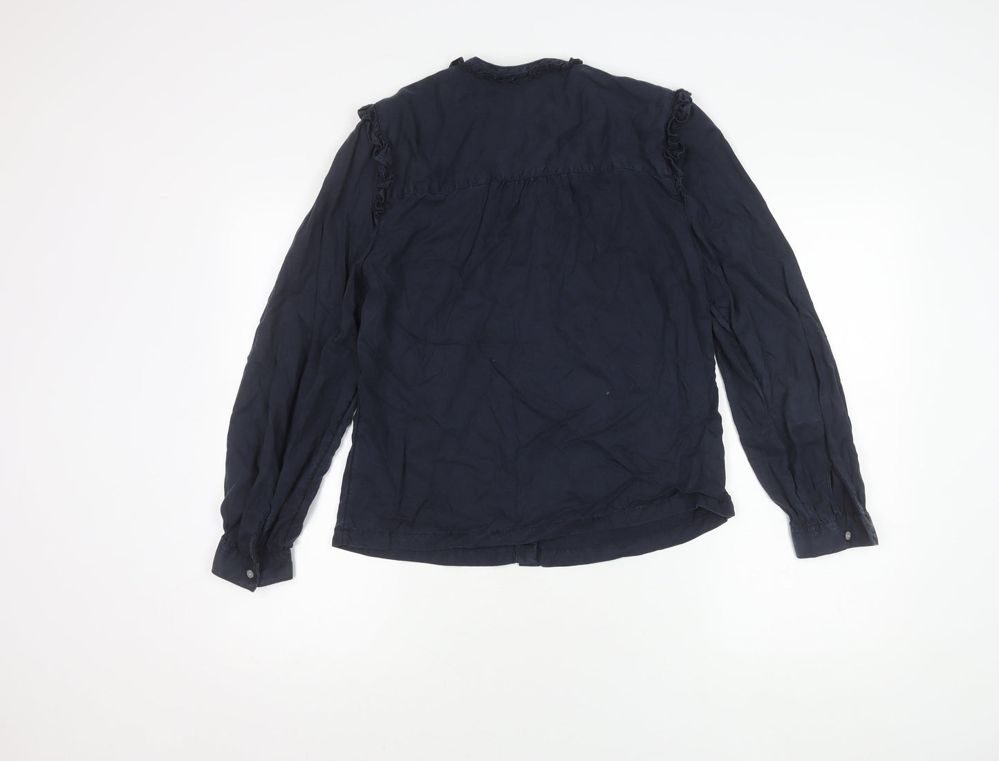 Marks and Spencer Women's Blue Button-Up Shirt Size 10