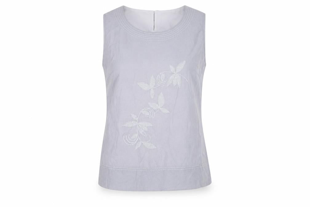 Jacques Vert Women's Grey Sleeveless Blouse Size 10