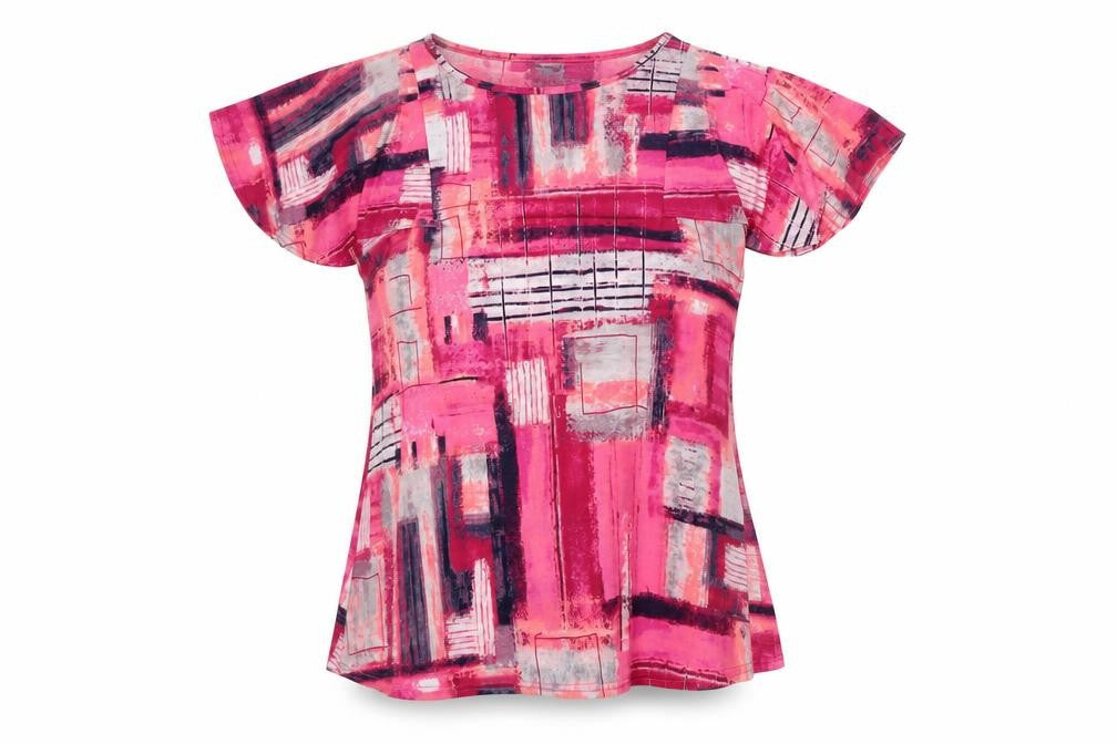 Bassini Women's Pink Geometric Size 14 Top