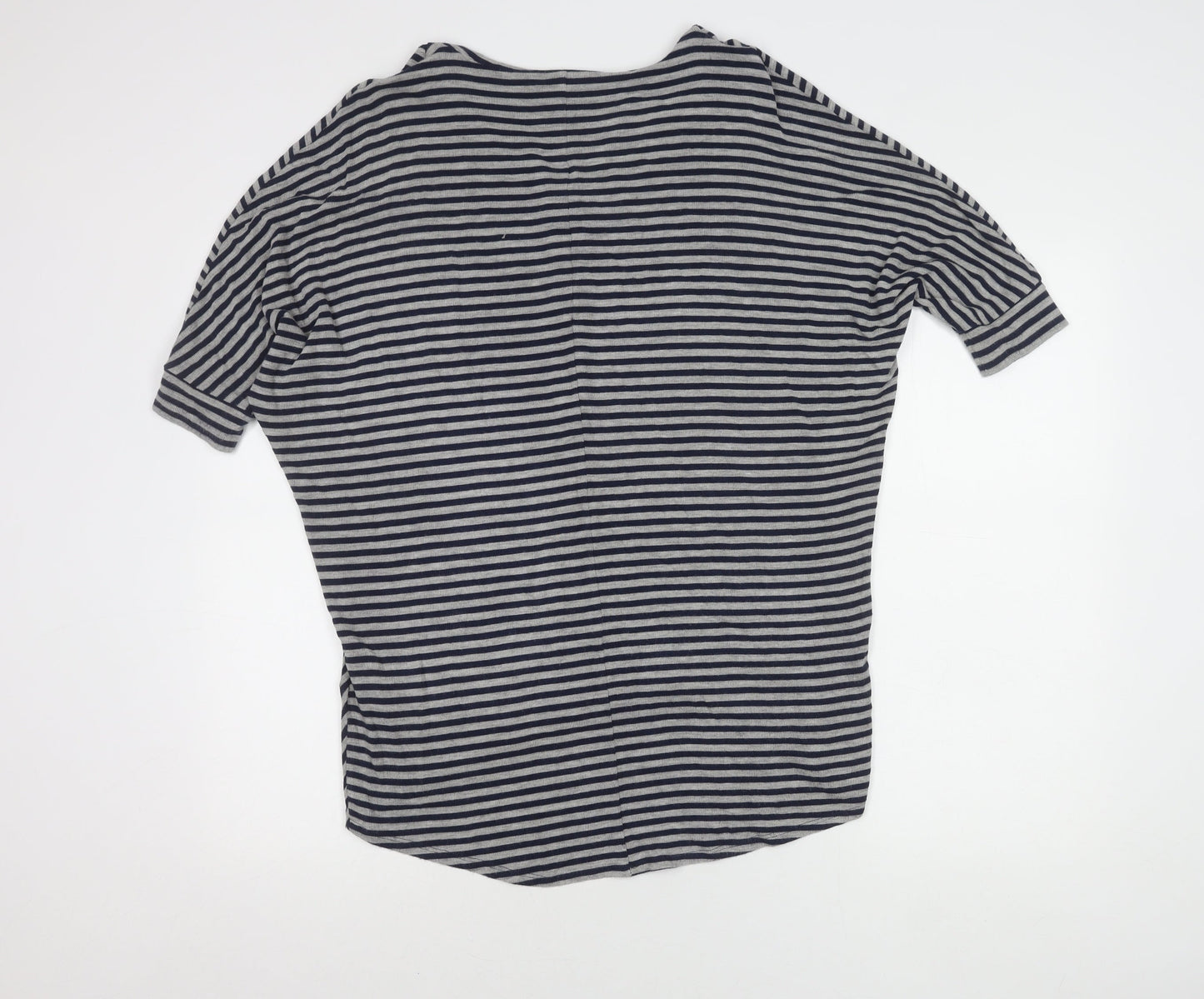 Phase Eight Blue Striped Top, Size 12, V-Neck, Women's
