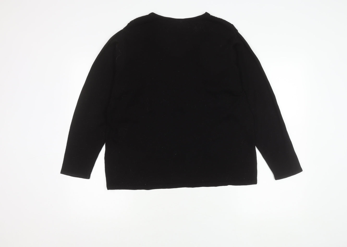 Jan Eva Women's Black Cable-Knit Jumper L