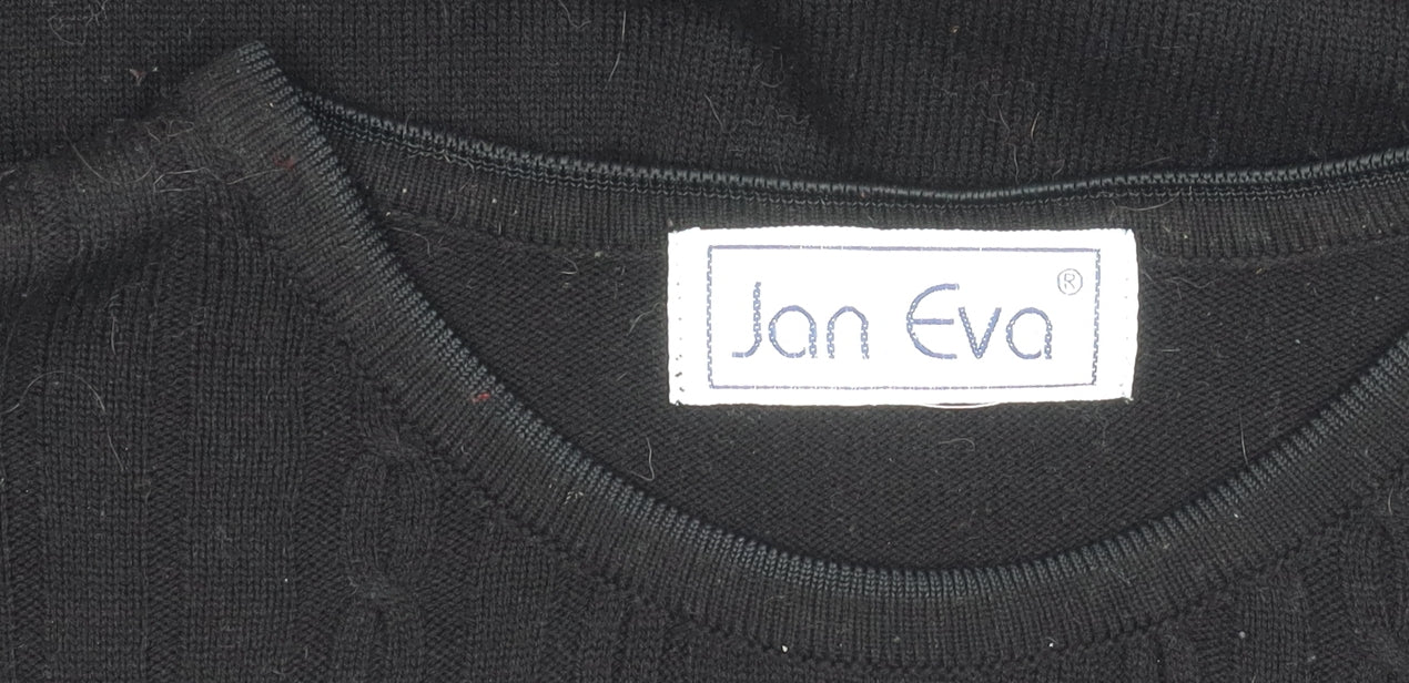 Jan Eva Women's Black Cable-Knit Jumper L