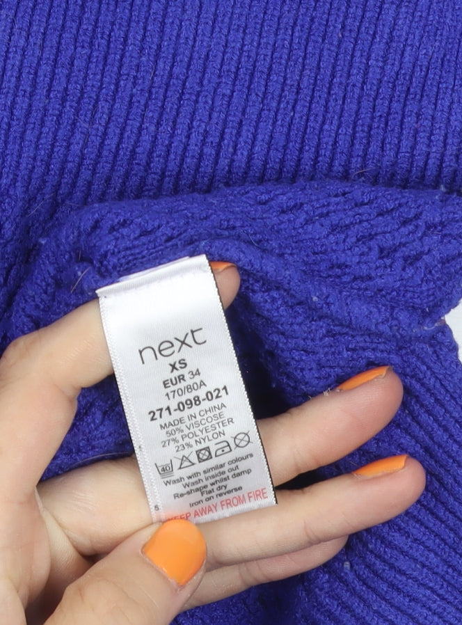 Next Women's Blue XS High Neck Jumper