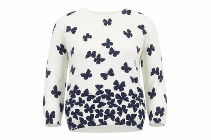 Debenhams Women's White Pullover Butterfly Jumper Size 12